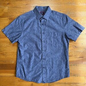 UNTUCKit Mens Size Medium, Slim Fit, Short Sleeve, Blue Floral Pattern Cotton
